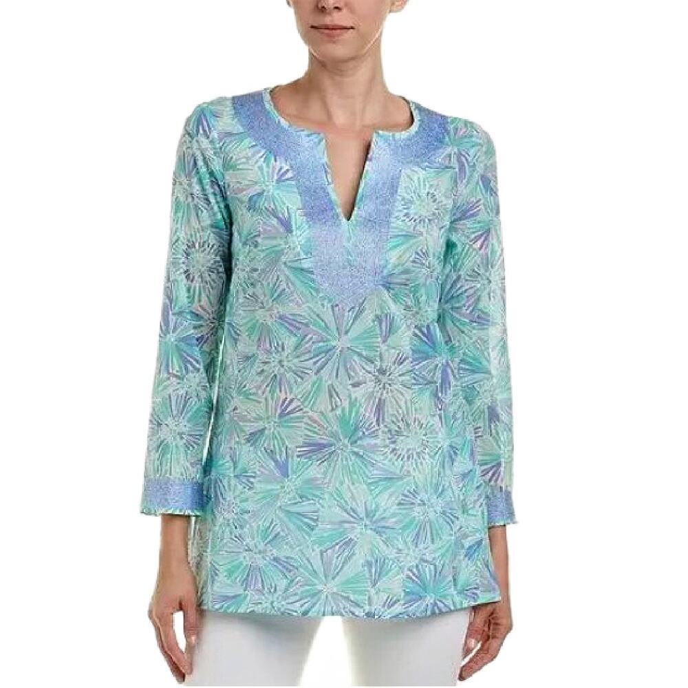 STS Sail to Sable Seaglass Floral Tunic Top
